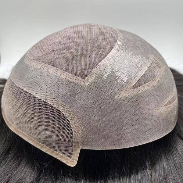 Toupee Factory Big Stock European Hair Replacement Full Swiss Lace Human Hair Mens Lace Toupee