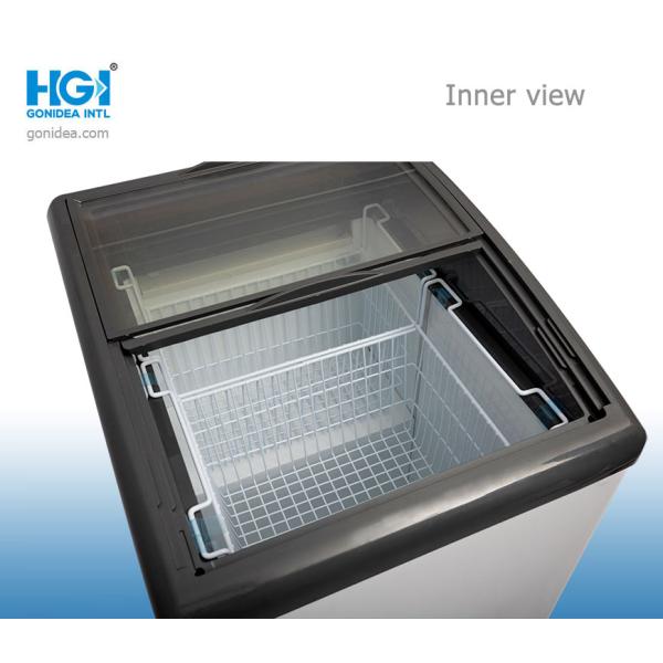 158 Ltr изогнули стеклянные CB супермаркета замораживателя комода двери показывают замораживатель мороженого