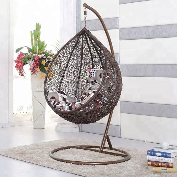 Indoor and Outdoor Farmhouse Water Shaped Swing Chair with Customizable Cushion Color