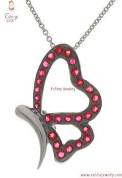 China Exporter Lovely butterfly shape brass CZ jewelry pendant with Garment CZ stones