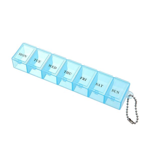 Custom Logo Weekly 7 Days Travel Daily Pill Case Portable Medicine Organizer Food Grade PP Child-Resistant Multicolor Pill Box
