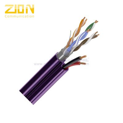 Revestimento Calibre de diâmetro de fios LSZH de UTP CAT5E 24 do cabo da rede com fio da alimentação de DC Para a câmera do IP