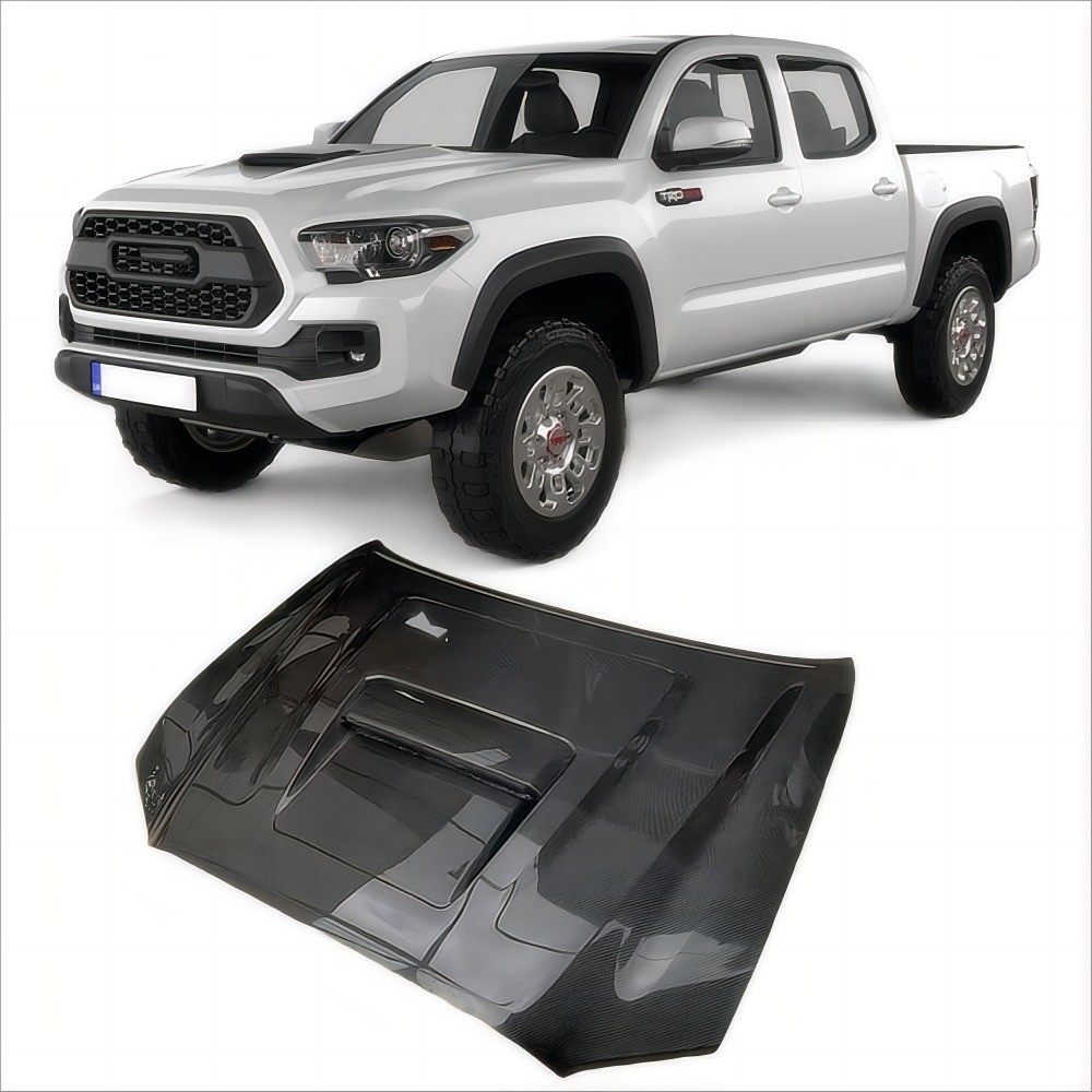 Front Position Lightweight Carbon Fiber Hood for Toyota Tacoma 2015-2020 Modification