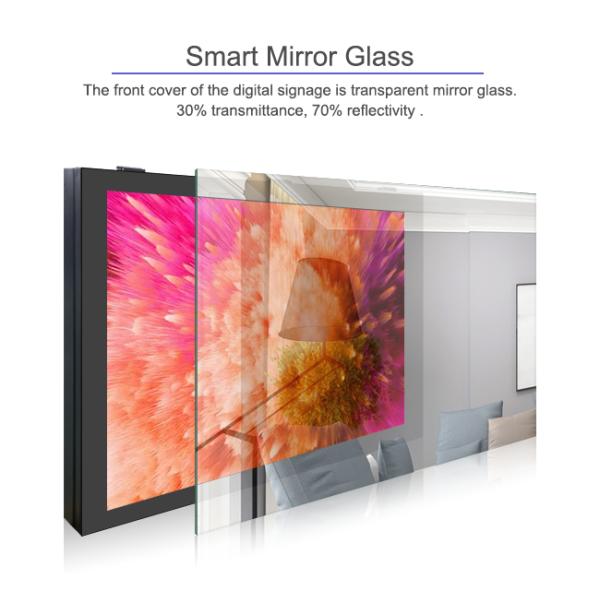 Non Touch Mirror lCD Screen For Advertisement Fans Cooling Waterproof Semi Outdoor