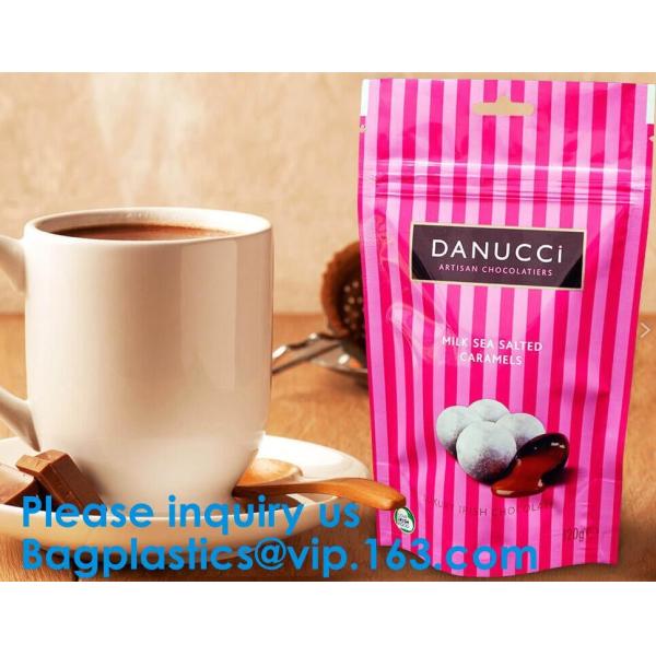 Foil Zip Lock Stand Up Food Pouches Bags With Notch For Food Storage,Hologram Foil Stand Up Zipper Pouch Bag
