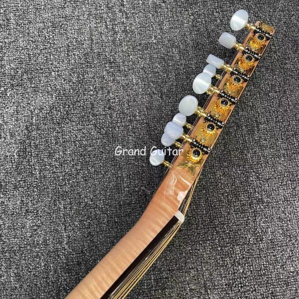 41 Inch Gloss Finishing 12 Strings Flamed Maple Neck Solid KOA Wood Acoustic Guitar Steel String Musical Instrument for Sale