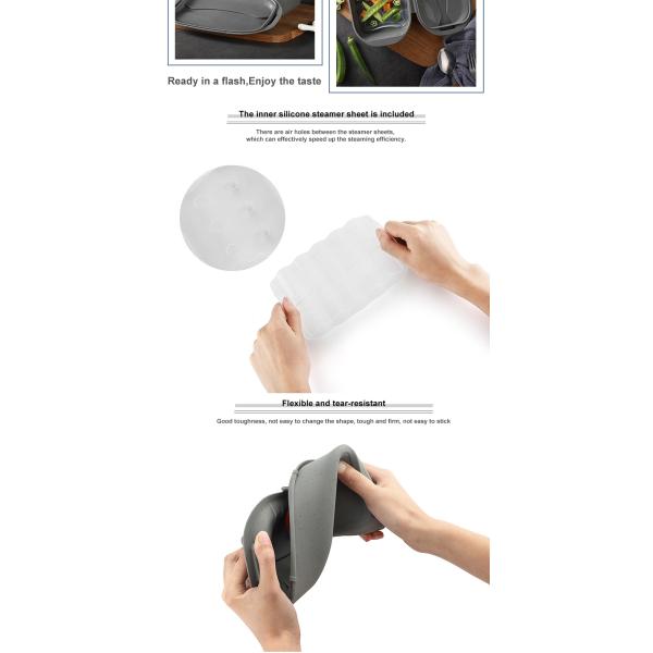 Heat Resistant steamer Box Baking Silicone Cooking Steamer for Microwave