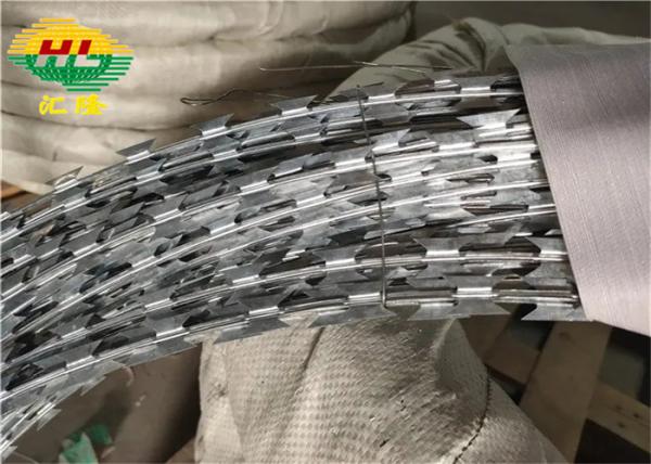 Bto-22 diâmetro sanfona não de oxidação da bobina do arame farpado 450mm