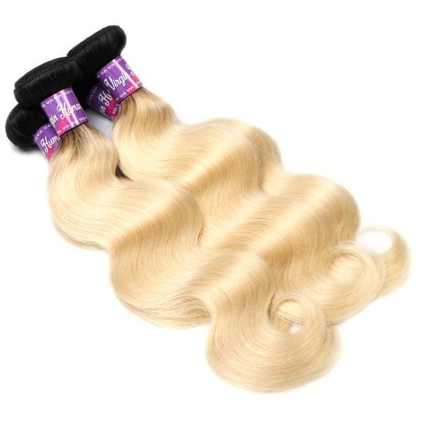 1b 613 two tone hair ombre hair weaves dark root blonde weave virgin brazilian hair weft
