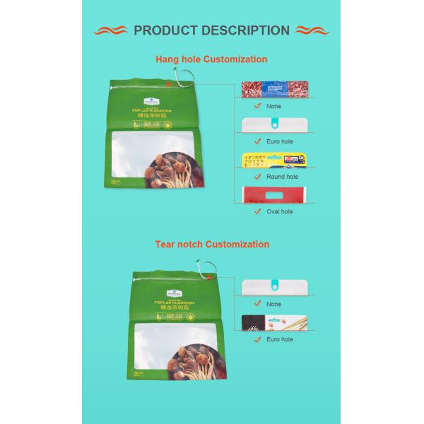 Aluminum Plated Zipper Packaging Bags Upright For Mushroom Hazelnut Nut