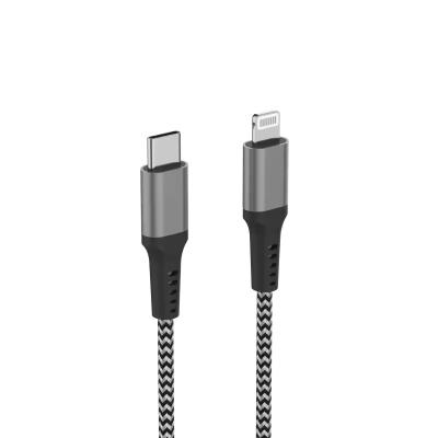 Black Nylon Braided Usb C To Lightning Cable , IPhone Charging lightning to usb c