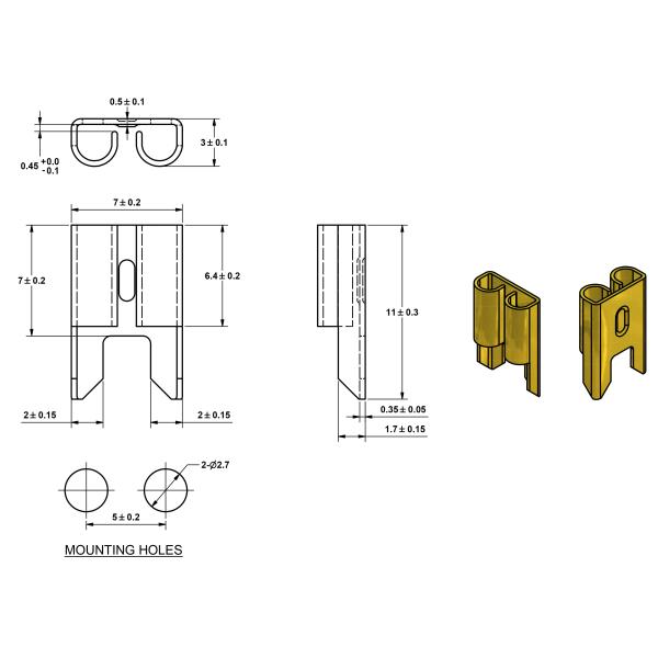 2 патрон предохранителя ATO терминала 32V лезвия Pin закрепляет быстрый контакт предохранительного патрона металла