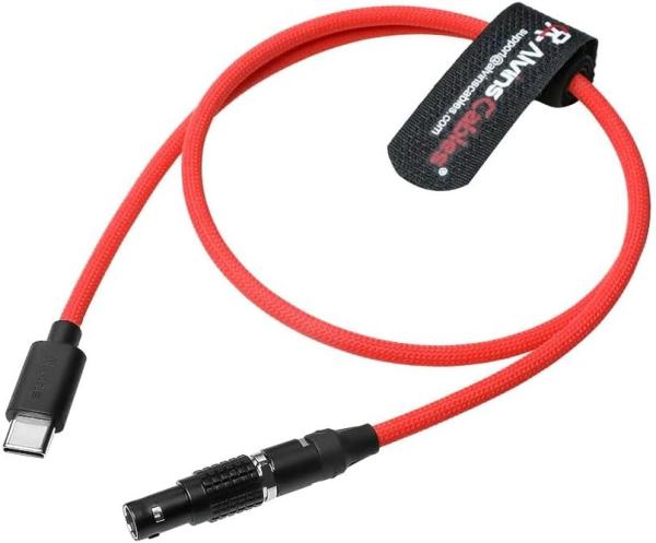 Les câbles d'Alvin Ultra Soft USB-C Type-C à 2 broches mâle noir plaqué câble de charge rapide 12V pour le petit câble de charge HDZ-CAM