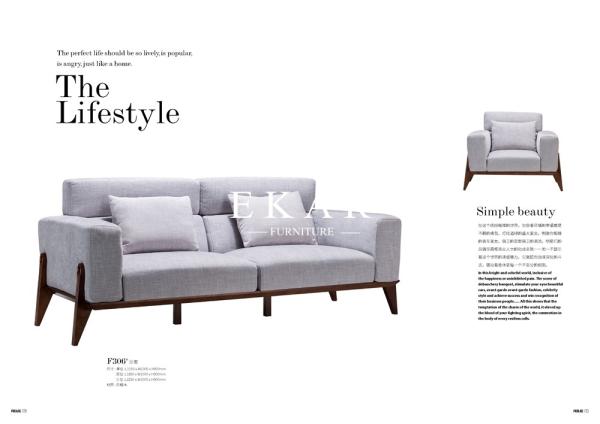 European Style Ash Wooden Frame Corner Designs Furniture Living Room Sofa