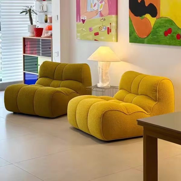 Modern Modular Fabric Tufted Lazy Lounge Sofa with Recliner for Home Leisure Compressed Foam Living Room Sofa