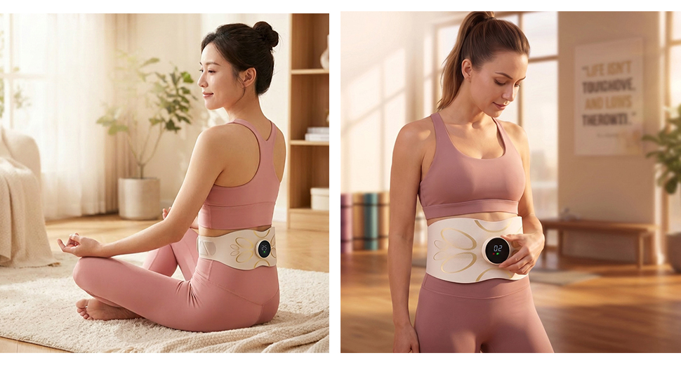 Smart Abdominal Toning Belt Portable Waist Muscle Activator Belly Fat Burning Stomach Cellulite Lower Back Massage