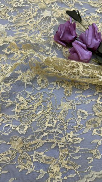 Tela de encaje bordado amarillo Producto de alta calidad Lujo para vestidos de novia