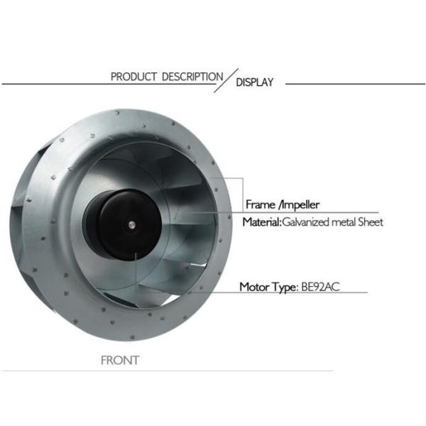 Ec Centrifugal Fan 280mm 133W For Server Room Data Center Cooling