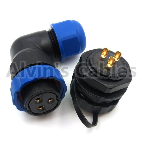 90 Degree Elbow LED Wire Connectors Female Plug Type 2000MΩ Insulation Resistance