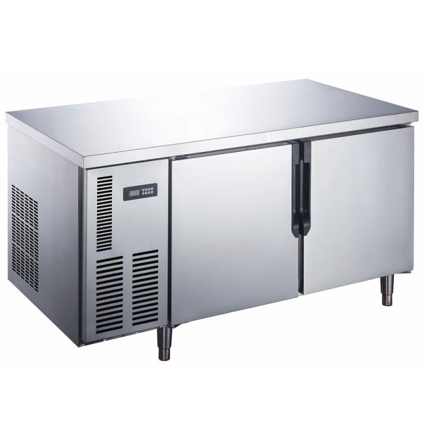 Commercial Kitchen Stainless Steel Table Top Freezer Refrigerator 2-Door Trayunder Counter Refrigerator Freezer