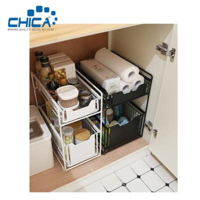 2 Tiers Kitchen Fridge Storage Rack Fridge Rack Accessories of Kitchen Sink