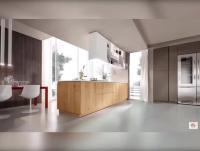 Buffets en bois réglés de la conception complète de cuisine moderne de fournisseur de Guangdong avec le dessus et les tiroirs en pierre de quartz