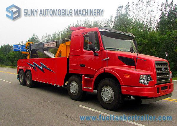 Professional 8X4 50 Ton 50DZ HOWO Tow Truck With 360° Rotator Angle