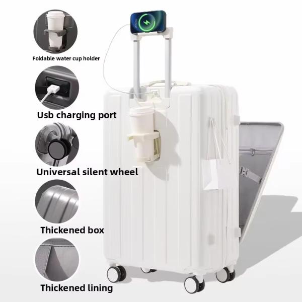 360° roues tournantes Port USB à ouverture avant Sac de voyage d'affaires Bagage durable pour un style moderne simple Voyage de vacances