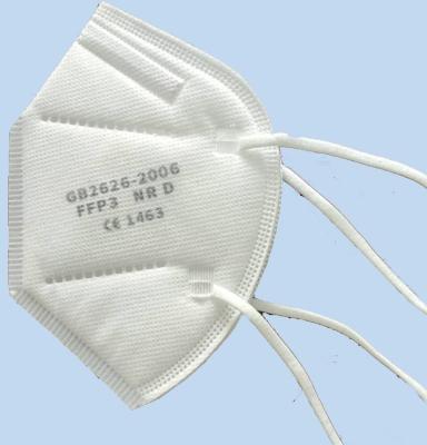 Floding Non Woven Fabric Headloop Type FFP3 Disposable Mask