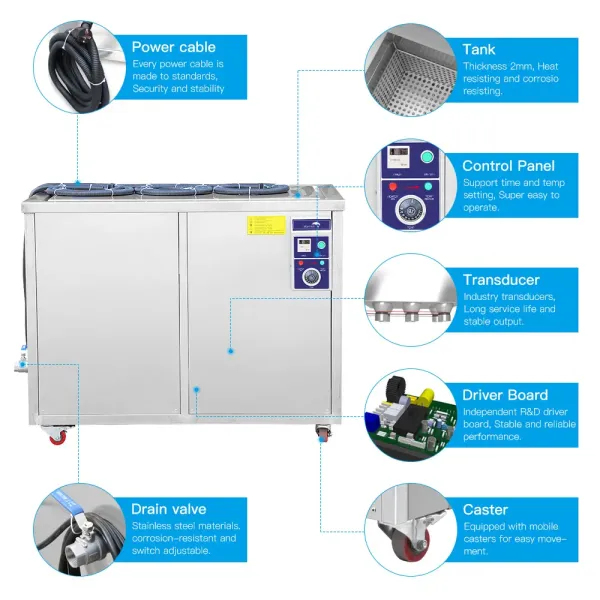Skymen 960L Industrial Ultrasonic Washing Machine for Marine Maintenance, Engine Parts Cleaner