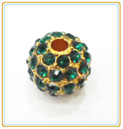 10mm Rhinestone Multicolor Shamballa Crystal Alloy Pave Beads For Decoration
