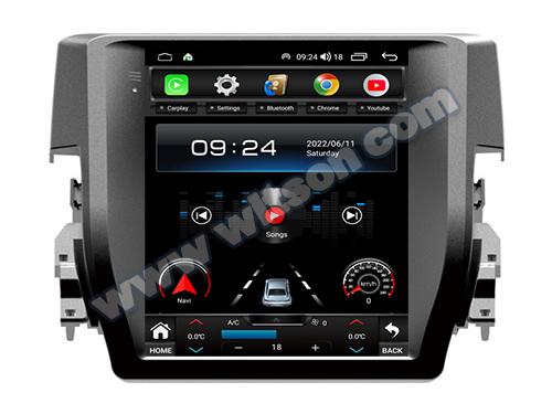 9.7'' Tesla Vertical Screen For Honda Civic 2016- 2018 Android Car Multimedia Player
