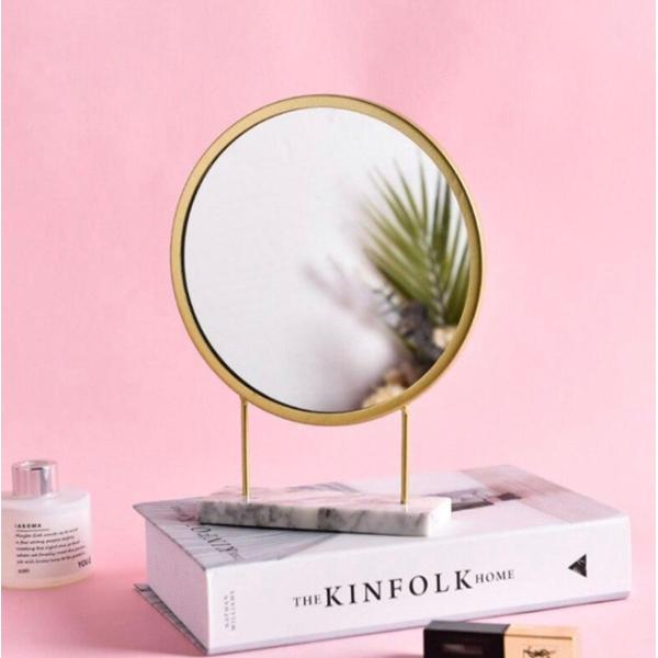 Round Pocket Magnifying Makeup Mirror For Vanity Table Custom