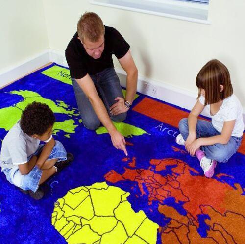 Factory Wholesale Baby Nylon Play Mat With World Map Printed For Baby Education Care , Size 100*100 CM