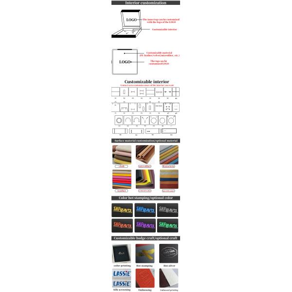 Caja personalizada de joyería de cuero de microfibra azul para embalaje y almacenamiento de joyas