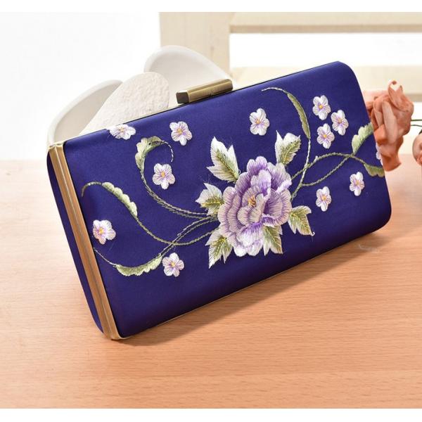 European and American vintage handmade embroidered peony high-grade hand clutch evening bags