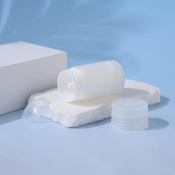 Forma redonda 35g 50g 75g PP Contenedor de perfumes para el cuerpo con doble cáscara