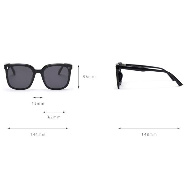 Ultralight TR Polarized UV Resistant Frida Square Rimmed Sunglasses