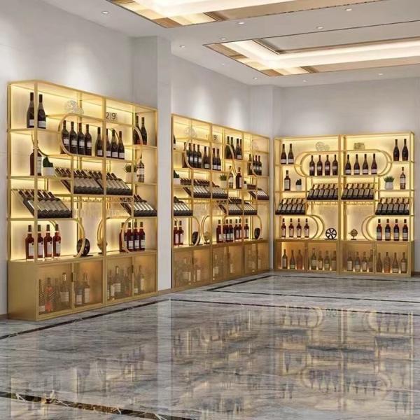 Barre d'armoire à vin en bois de style ancien avec écran en verre et support de vin en acier inoxydable