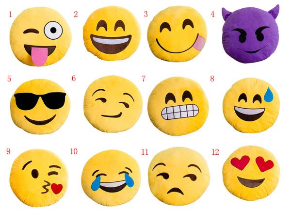 Hot sale plush products Emojis , Emoji toys, Emoji pillow,8-15inch round emojis, cheap emojis