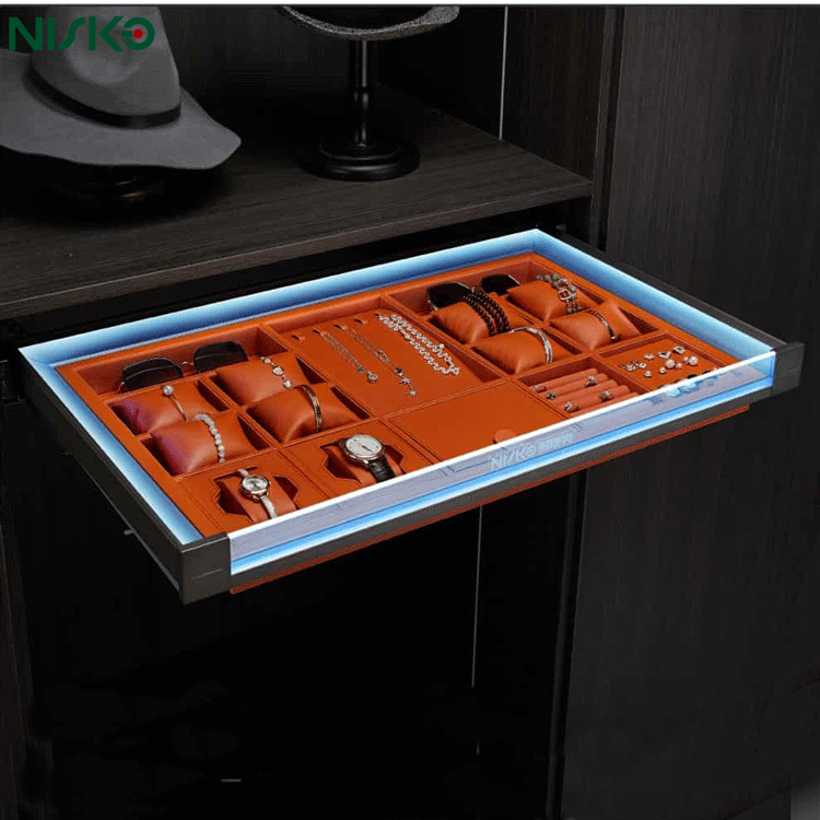 Pull Out Closet Jewelry Box Soft Close Wardrobe Accessories Tray Storage Solutions