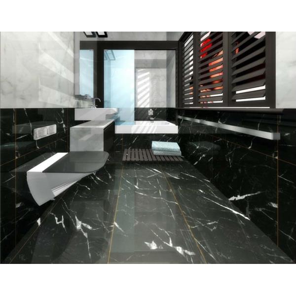 Honed Polished Black Marquina Marble Stone Slab For Bathroom Vanity Tops