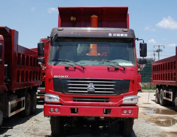 Sinotruck howo 25 tons diesel dump truck 6X4 drive 336 horse power with parts red color