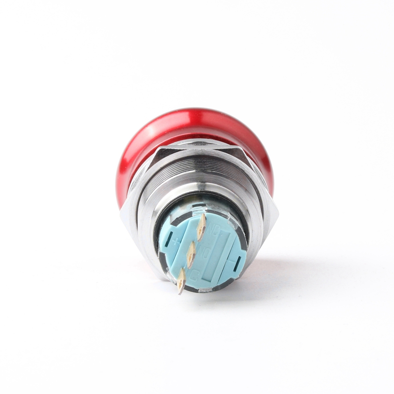 22mm 1NO1NC 3-Pin Stainless Steel 304 Emergency Stop Switch with Turn-Reset Feature Max Voltage 250V