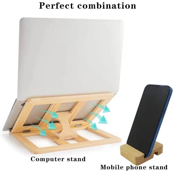 Customized Logo Foldable Wooden Laptop Riser Adjustable Computer Stand