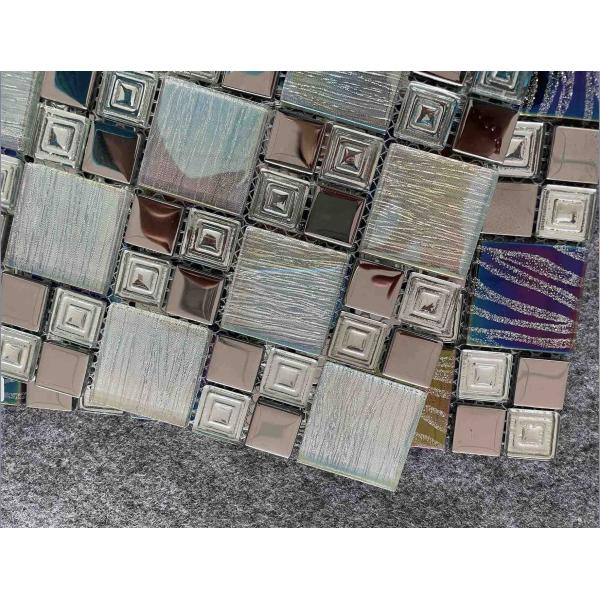 гальванизировать AAA отделки стен плитки мозаики металла 17kg/Ctn 300X300mm стеклянный внутренний