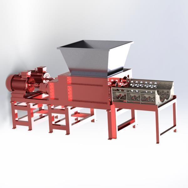 SH-1200 Waste Tyres Pyrolysis Plant Plastic Wood With Four Shafts