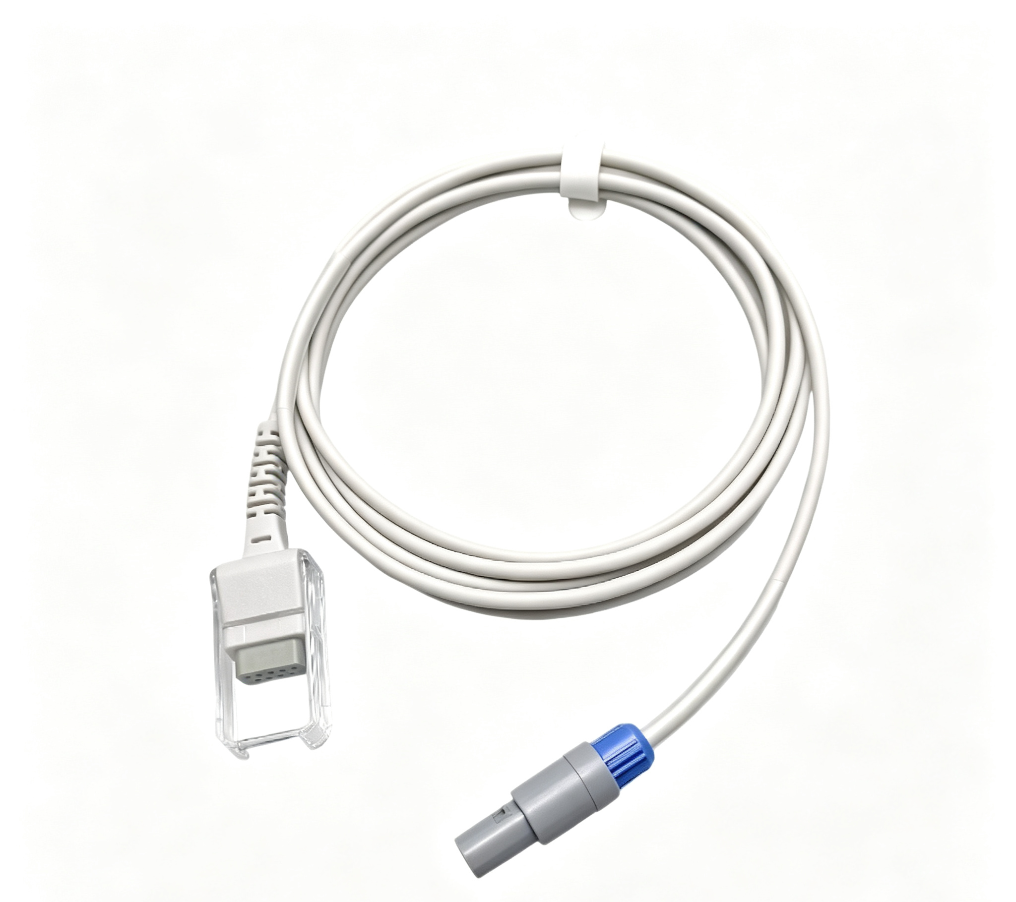 White Mindray SpO2 Extension Cable TPU SpO2 Adapter Cable 6 Pin