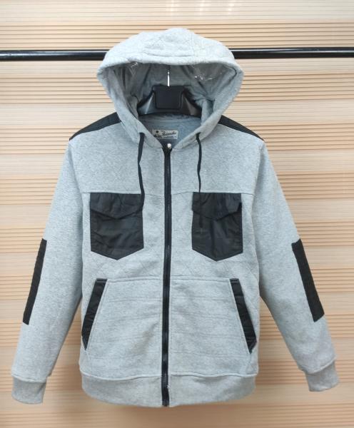 M - 5xl Full Zipper Mens Fleece Coat Jacket 2 Cheast Pockets With Fleece Hoody