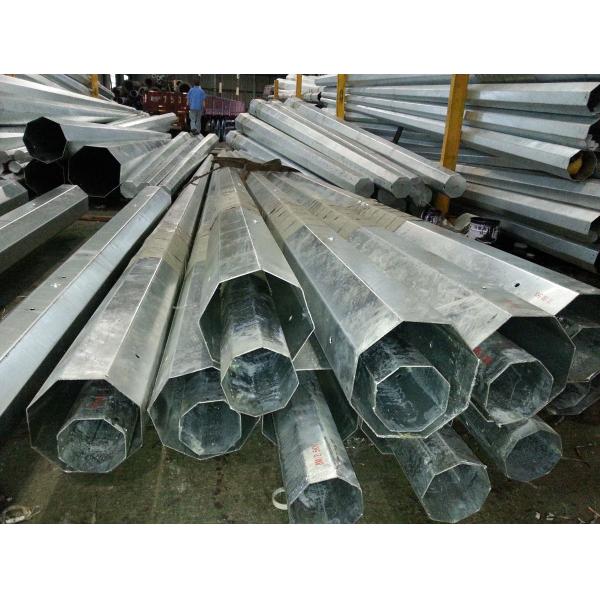 12m Hot Dip Galvanized Steel Power Pole with 450MPa Yield Stress and Dodecagonal Shape for Electric Power Transmission